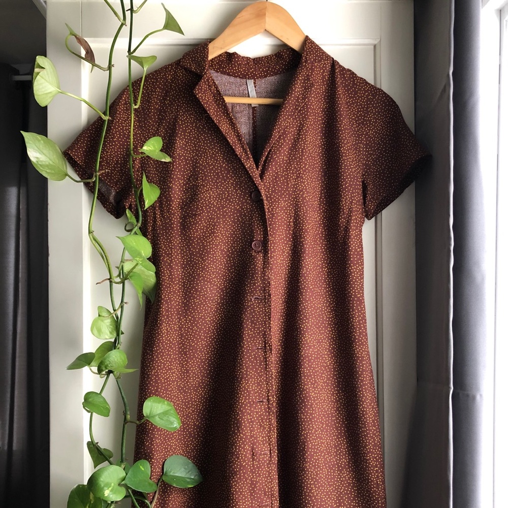 Brown Dotted Dress